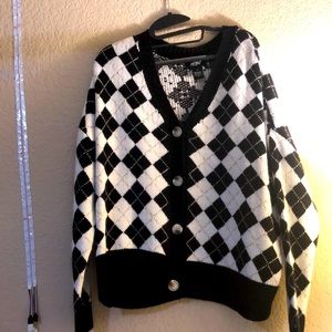 Black and White Patterned Cardigan